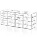Makeup Drawer Storage Organizer with 20 Drawers, 4 Set Acrylic Office Desk Organization and Storage, Dustproof Drawer Organizer for Makeup, Office, Countertop, Jewelry, Pen, Desktop, Bathroom, Bedroom