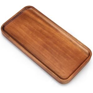 Acacia Wood Platters Small 12"x6" Long Charcuterie Board Rectangle Decorative Tray Wooden Serving Platter for Food Appetizer Cake Plates Kitchen Dish Cheese Boards Rectangular Snack Dessert Trays