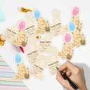 2 x Winnie Baby Shower Decorations, Pooh Diaper Raffle Box, Baby Gender Reveal Decorations, He Or She Gender Reveal with 50pcs Winnie Cards 2 Ink Pads