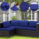 Outdoor Cushion Covers Set,8PCS Patio Furniture Couch Seat Slipcovers, Replacement for Sofa Sectional Chair(CoverOnly)