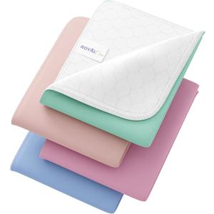 Incontinence Bed Pads  4 Pack 34" x 36" Reusable Waterproof Mattress Protectors  Highly Absorbent, Machine Washable  for Children, Pets and Seniors  Multi Color  Royal Care