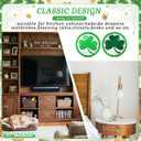 Fumete 12 Pieces St. Patricks Day Decorations Knob Covers Shamrock Clover Drawer Pulls for Cabinets Kitchen Dressing Wardrobe with Screws,Green Lucky Clover Irish Themed Knobs,1.1 Inches/ 28 mm