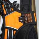 PHOEPET No Pull Dog Harness Medium Reflective Front Clip Vest with Handle,Adjustable 2 Metal Rings 3 Buckles,[Easy to Put on & Take Off](M, Orange)