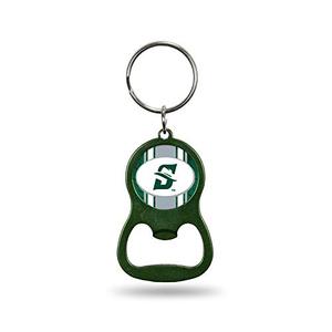 Rico Industries NCAA Stetson Hatters Green Metal Keychain - Beverage Bottle Opener With Key Ring - Pocket Size Pack of 2