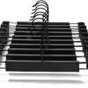 GUANJUNE 10 Pack Clothes Pants Hangers, Space-Saving Skirt Holders with 360  Swivel Hooks, Adjustable Clips, Trouser Coat Garment Jeans Black