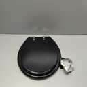 Angol Shiold Black Round Resin Toilet Seat Soft Close Quick Release Metal Zinc Alloy Hinge Easy to Install also Easy to Clean, Decorative Acrylic Seats (17 Inch, Black Starlight Glitter)