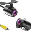 AHD 1080P Backup Camera, Metal Housing 170 Degree Wide View Angle Universal Car Front/Side/Rear View Camera, Easy Install, Removable Guildlines, Mirror Non-Mirror Image, AHD 1080P/720P, 12V/24V (18.5mm, Black)