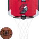 Franklin Sports NBA Team Over The Door Basketball Hoop - Kids Indoor Mini Basketball Hoop with Basketball - NBA Fan Shop Mini Hoop for Bedroom & Office