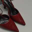 Susanny Heels for Women Stiletto Closed Pointed Toe Backless Dress Shoes High Heels Sexy Kitten Pumps Wedding Guest Party Dance Prom Dressy Comfort Shoes (6.5, Burgundy Patent)