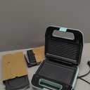 Bakers Friend 3 in 1 Mini Waffle Maker with Removable Plates, Mini Pancake Maker, Grilled Cheese Maker, Breakfast Sandwich Maker Press, Indoor Grill, Belgian Waffle Maker, Aqua