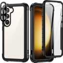 seacosmo Designed for Samsung Galaxy S23 Case, Full Body Shockproof Cover, with Built-in Screen Protector Slim Fit Protective Case for S23 6.1", Black