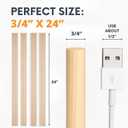 4PCS 3/4 x 24 Inches Birch Dowel Rods 4 Pack Natural Birch Wood Sticks Smooth Wooden Dowels for Crafts DIY Sticks for Crafting Projects Dcor and Unfinished Wood Crafts