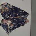 Women's Floral Print Puff Sleeve Kimono Cardigan Loose Cover Up Casual Blouse Tops 2026 (Blue, S)