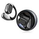 Ftoghe AI Translation Earbuds Real Time, Bluetooth 5.4 Headphones with Personalized Spatial Audio, IPX4 Sweat & Water Resistant, LED Display, Over-Ear Buds with Earhooks, for Sports Workout Black