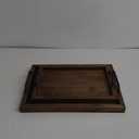 2 Rustic Serving Trays, Elegant Food Serving Boards, Multipurpose Vintage Trays, Wooden Board for Food, Tea, Coffee, Breakfast, black brown