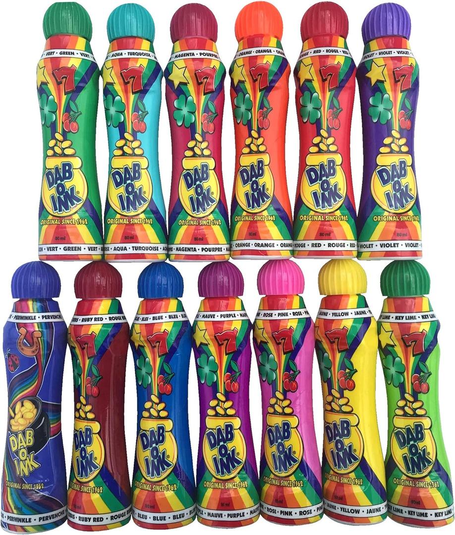 Dab-O-Ink 3oz Bingo Daubers - Mixed Colors - 24ct (13 Colors)