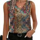 Zeagoo Women Tank Tops Satin Sleeveless Blouses Dressy V Neck Silk Camisole Top Summer Shirts Resort Clothes Size XL