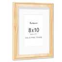 Fun Memories 8x10 Picture Frame, Solid Pine Wood Picture Frame with Tempered Glass, Handcrafted Natural 8 x 10 Wooden Frame Matted to 5x7 Photos, Wall or Tabletop Display, Natural