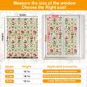 Countewol Rainbow Static Cling Window Film, Stained Glass Privacy Film with Rose Pattern, Anti-Glare UV Protection, Removable Decorative Window Clings for Home/Glass doo (Vintage Rose, 23.6 x78.7 in)