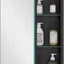 Quavikey Bathroom Medicine Cabinet with Mirror, Aluminum Surface Mount or Recessed Medicine Cabinet Mirror 16x26 Inch, Black