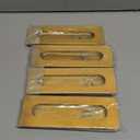 HOMOTEK 7 in Flush Pull Sliding Closet Door Handles 4 Pack Recessed Rectangular Big Handles Bypass Door Handles, Large Size Stainless Steel Barn Door Finger Pull Set, Free of Sharp Edge (Brushed Brass)