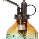 Glass Plant Mister Spray Bottle, Vintage Plant Spritzer, Succulent Watering Bottle with Top Pump, Small Plant Sprayer Mister Watering Can for Indoor Outdoor Houseplant - Green Brown Gradient