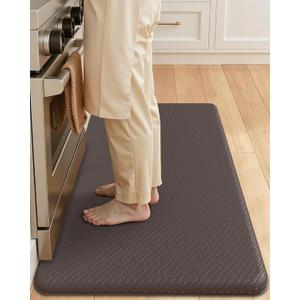 Color&Geometry 0.71" Extra Thick Anti Fatigue Cushion Kitchen Floor Mat,Easy Clean, Water & Oil Proof, Non Slip, Foam Padded Runner Rug for Front Sink,20"x 39" Brown (2.0 Version)