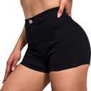 VIPONES Jeans Shorts Womens High Waisted Stretchy Sexy Butt-Lifting Hot Denim Shorts (Large, Black)