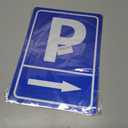 2-pack Parking Sign This Way to Parkinglot Aluminum Signage, Show Where to Park, Size 25 X 35 cm, Blue