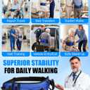 Rhino Valley Gait Belts for Seniors, 59" Gait Belt with 7 Handles, Anti-Slip Padded Gate Belts Medical for Elderly, Transfer Belt with Quick Release Buckle for Standing Aids&Support