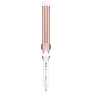 Conair Double Ceramic 1 1/2-Inch Extra Long Barrel Curling Iron, Soft Waves for All Hair Types, 30 Heat Settings, Dual Voltage, Auto-Off, White/Rose Gold, CD710