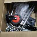 Utility Service Cart 2 Shelf - 880lbs Capacity Heavy-Duty Plastic Rolling Utility Carts with 5 of 360° Swivel Wheels and Handle, Large Service Cart for Groceries, Warehouse, Garage 43.5''x25.6''