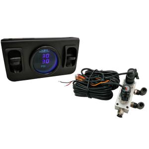 in Cab Dual Air Gauge Control Kit with Digital Paddle Switch for Air Pressure Sensor Control of Air Suspension Kit (Blue)
