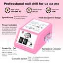 LAVAED Professional Nail Drill Electric Nail File Kit, Nail Filer Electric with 156pcs Sanding Bands and Nail Dril Bits for Acrylic, Gel Nail Manicure and Pedicure, Pink