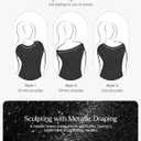 Popilush Shapewear Maxi Dress Women's Sparkly Off Shoulder Long Sleeve Formal Cocktail Dresses Bodycon Mermaid Dress (Black, M)