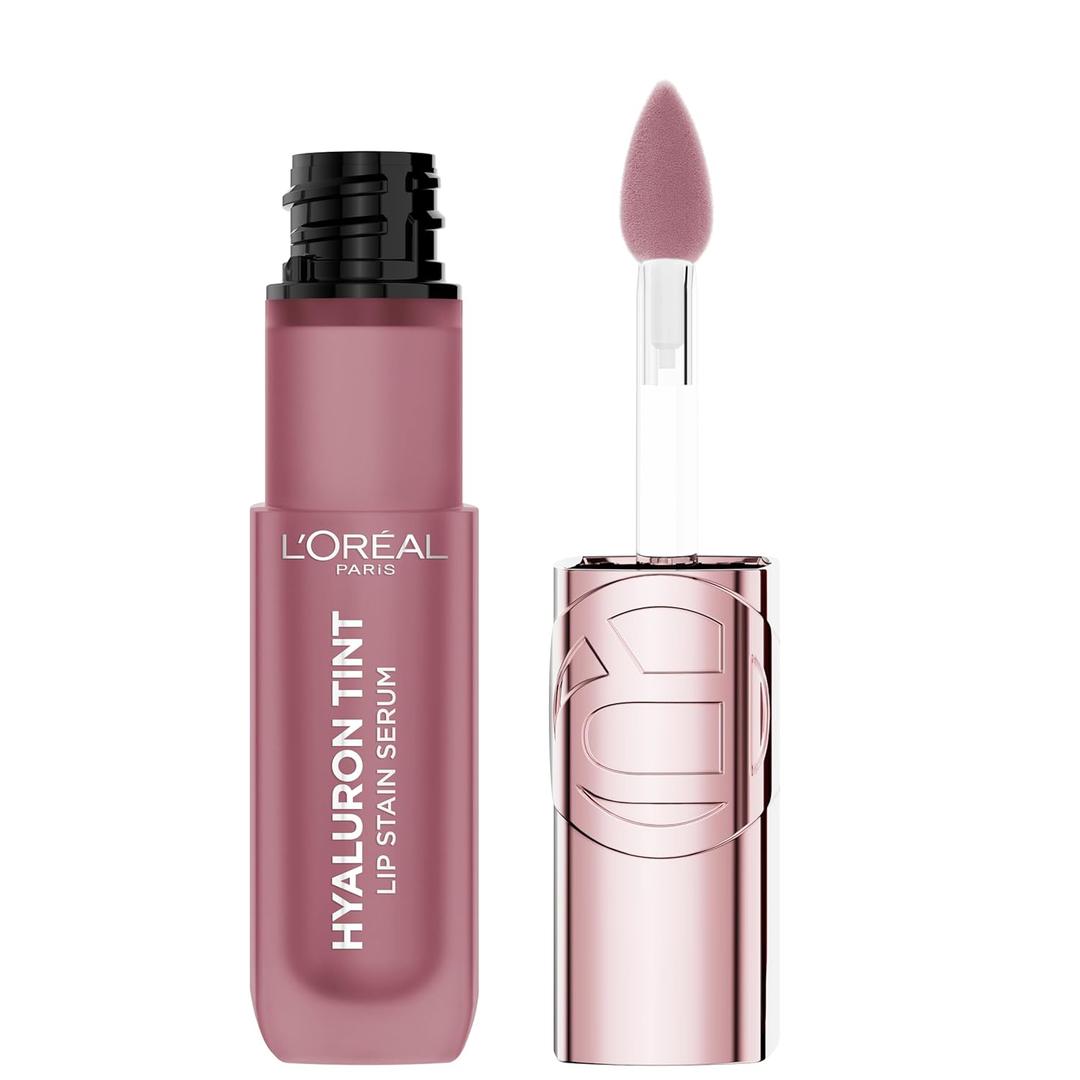 L'Oreal Paris Hyaluron Tint Lip Stain Serum, Long Lasting, Hydrating Lip Makeup Infused with Hyaluronic Acid, 217 Smoky Mauve (Dusky Pink)