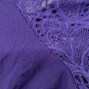LALAGEN Womens Plus Size Lace Cold Shoulder Casual Long Plain Evening Party Maxi Dress, Purple, X-Large