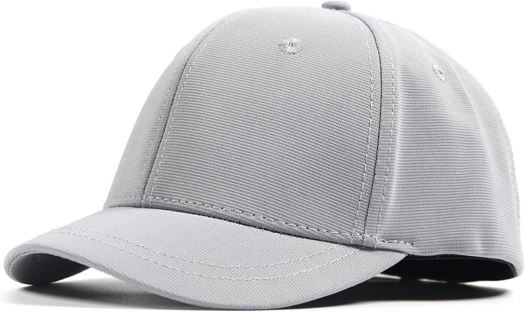 Short Brim Stretch Fitted Baseball Caps Men's Solid Structured Full Closed Cap Curved Brim Elastic Closed Back Hat K272