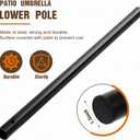 1 Pack 1.5'' Dia Umbrella Replacement Lower Pole, Heavy Steel Patio Umbrella Bottom Pole Replacement, 1.7 mm Thickness, No Bullet Buckle Outdoor