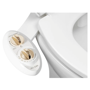 LUXE Bidet NEO 120 - Single Nozzle, Self-Cleaning, Non-Electric Bidet Attachment for Toilet Seat, Adjustable Water Pressure, Rear Wash (Gold)