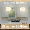 Hanging Pendant Light 2 Pack Milk Glass Pendant Lights Kitchen Island Gold Adjustable Mid Century Modern Hanging Lamps for Dining Room Foyer Entryway, Easy to Install