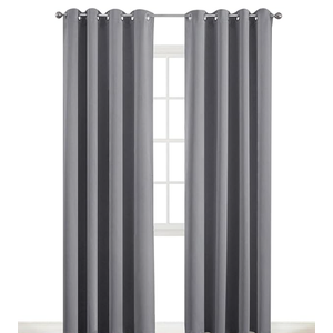 Room Darkening Gray Blackout Curtains, Light Blocking Thermal Insulated Grommet Drapes for Bedroom Living Room, 2 Panels 29.5x31.5Inc