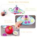 Mini Tudou Musical Baby Crib Mobile Toy with Lights and Music, Star Projector Function and Cartoon Rattles, Remote Control Musical Box with 108 Melodies, Toy for Newborn Sleep