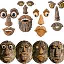 4 Pack Tree Faces Decor Outdoor, Large Whimsical Old Man Tree Hugger Statues, Resin Tree Art for Garden Yard Patio, Funny Tree Peeker Sculptures for Halloween Easter