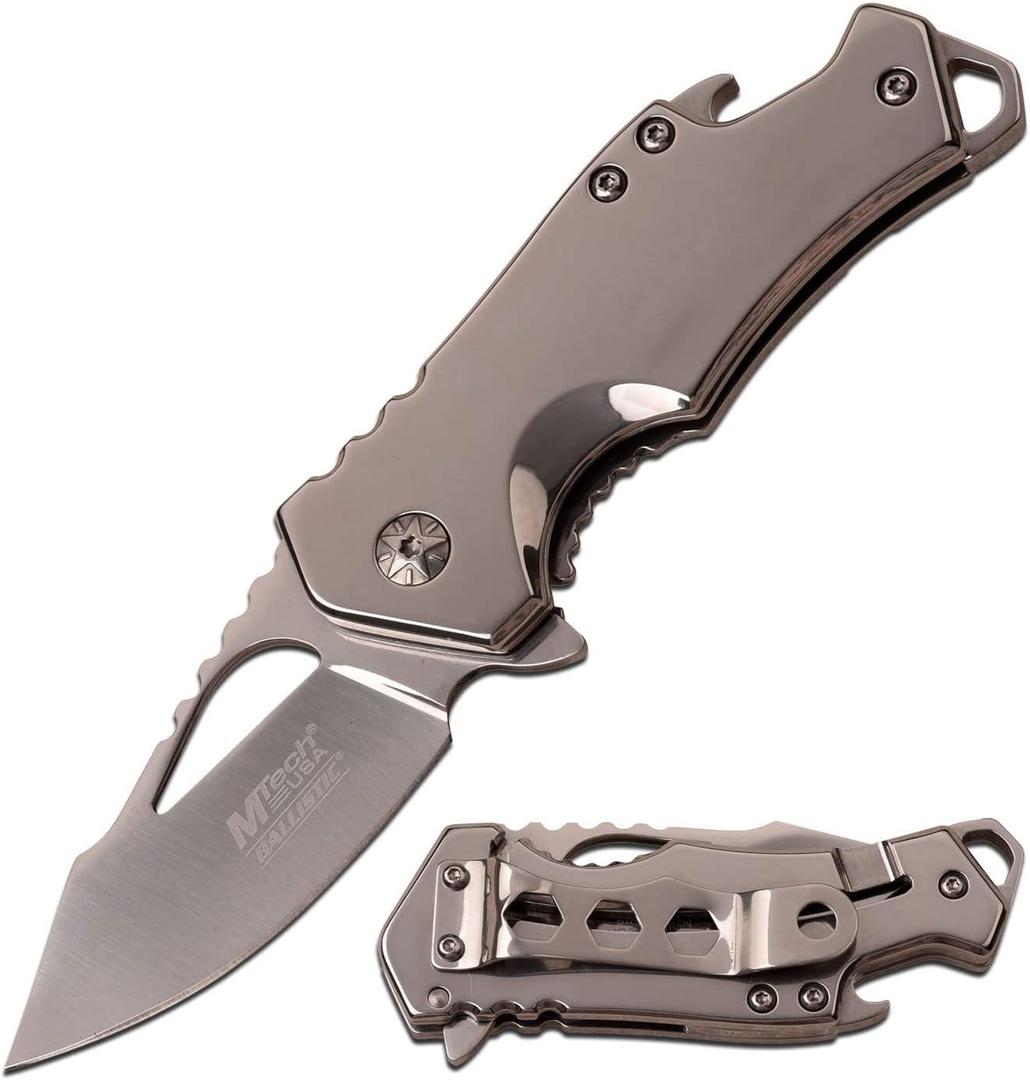 MTECH USA  Spring Assisted Folding Knife (SILVER GREY)