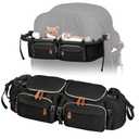 Boomistry Double Stroller Organizer for Bob Duallie and Baby Jogger City Mini GT2, Double Stroller Caddy Organizers with Cup Holder and 2 Cooler Pockets Parent Console Double Stroller Accessories