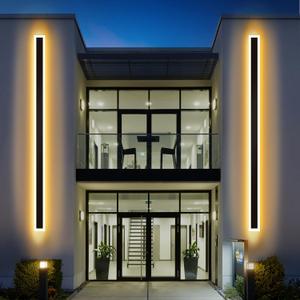 Modern - Outdoor - Lights 2 pack-47.28inch, 3000k Long Wall Led Light for House/Porch, Waterproof Ip65 Black Outside Led Wall Mounted Sconce Lighting Fixtures, 47.28in-2pack