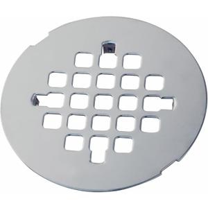 Chrome Plated Snap-in Shower Floor Drain Cover,Hidrop 4-1/4" OD Round Shower Strainer Grid, Easy-to-Install Replacement Cover Stainless Steel