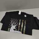 Whitetail Buck Deer Hunting Camouflage USA Flag 4th of July T-Shirt, S