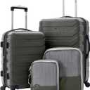 Wrangler Elysium Luggage & Packing Cubes, Green, 4 Piece Set